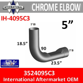 3524095C3 International Chrome Exhaust Elbow IH-4095C3 3524095C3 International Chrome Exhaust Elbow IH-4095C3