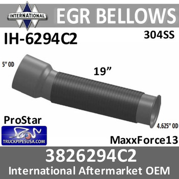 3826294C2 International EGR Turbo Bellows Pipe IH-6294C2 3826294C2 International EGR Turbo Bellows Pipe IH-6294C2