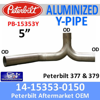 14-15353-0150 Peterbilt Exhaust Y Pipe PB-15353 or 14-13944-0150 14-15353-0150 Peterbilt Exhaust Y Pipe PB-15353 or 14-13944-0150
