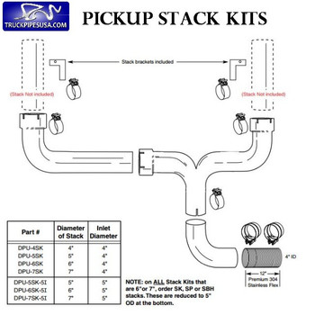 1994 1997 Ford 7.3L 7 inch Dual Stack Kit (PS-9497-7SK) 1994 1997 Ford 7.3L 7 inch Dual Stack Kit (PS-9497-7SK)