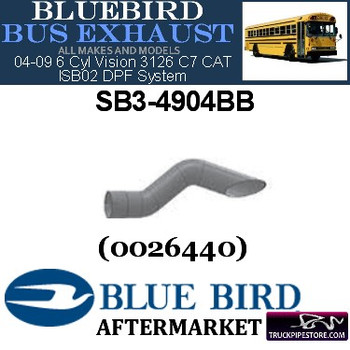 SB3-4904BB 4" 2 Bend Bluebird Bus Exhaust ID Miter Aluminized SB3-4904BB 4" 2 Bend Bluebird Bus Exhaust ID Miter Aluminized