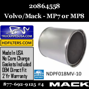 20864558 Volvo Mack DPF for MP7 or MP8 Engine 20864558 Volvo Mack DPF for MP7 or MP8 Engine