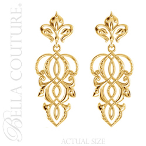 New Bella Couture Fine Fleur De Lis Filigree Dangle Drop Earrings New Bella Couture Fine Fleur De Lis Filigree Dangle Drop Earrings In