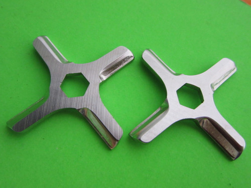 *TWO* KNIVES for Moulinex Krups Older Rival meat grinder with HEX CENTER HOLE
