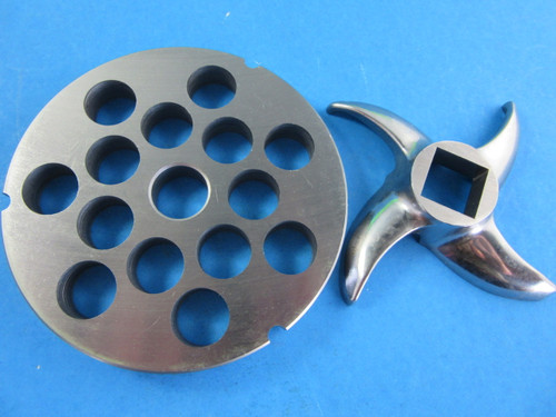 Size #42 x 3/4 " AND KNIFE Meat Grinder Disc Plate for Cabelas, Hobart, Weston etc