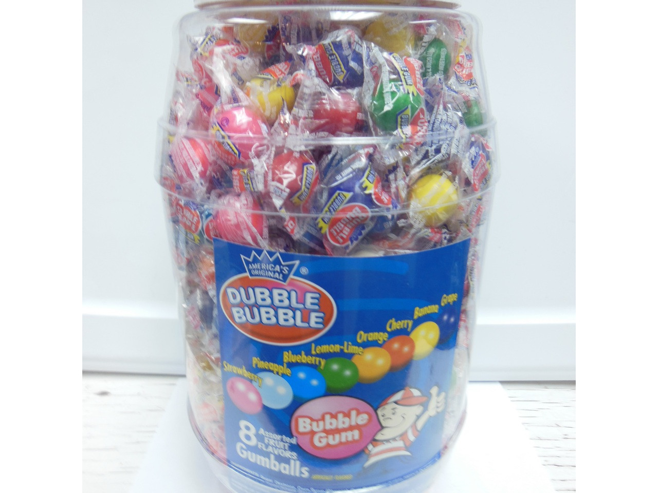 Gumballs Wrapped Gum 8 Assorted Fruit Flavors Dubble Bubble 1LB