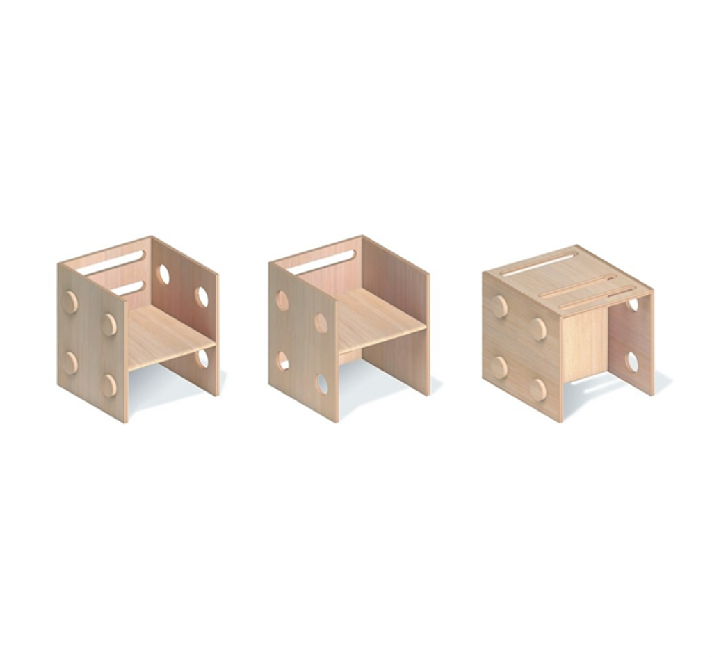 Chairs shown as the 3 ways it can be used