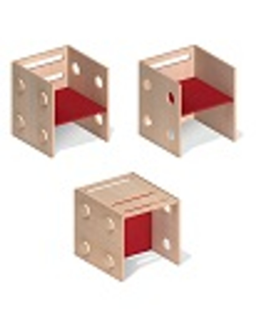 Chairs shown as the 3 ways it can be used