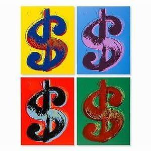 $ DOLLAR SIGN (SUITE OF 4) BY ANDY WARHOL FOR SUNDAY B. MORNING