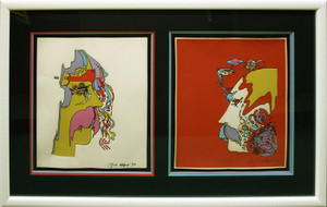 RETRO DIPTYCH (1970'S) BY PETER MAX