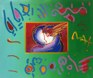 I LOVE THE WORLD (OVERPAINT) BY PETER MAX