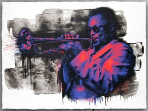 MILES DAVIS (PURPLE/ORANGE) BY MR. BRAINWASH
