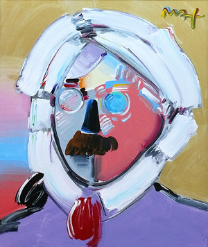 ANDY WITH MUSTACHE (PURPLE) BY PETER MAX