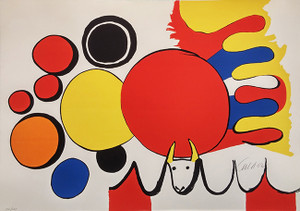 TAUREAU AVEC SPIRALE ROUGE BY ALEXANDER CALDER