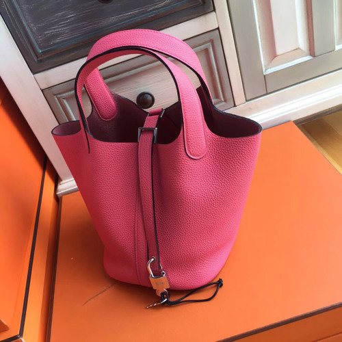 Hermes 75 Blue Jean Picotin Lock 18 Togo Leather Bag ...