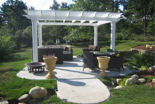 White Composite Pergola Kit Free Standing Round Columns Somerton Pergola Kit - Fiberglass round free standing ... - White Composite Pergola Kit Free Standing Round Columns