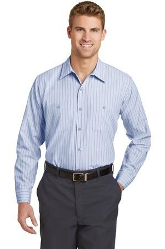 Long Sleeve Striped Industrial Work Shirt