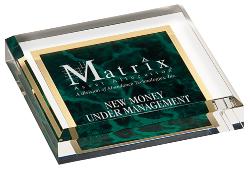 Green Marble Acrylic Paperweight