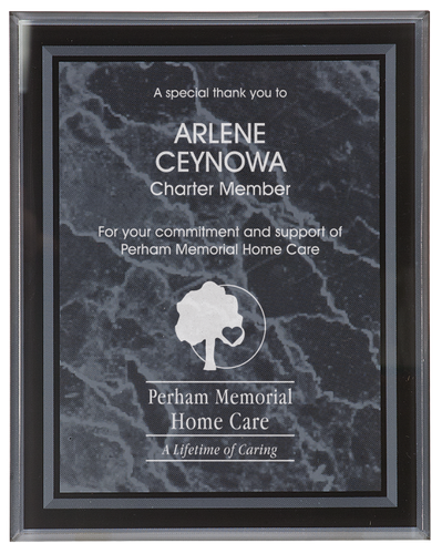 Black Marble Border Acrylic Clear-Plaq