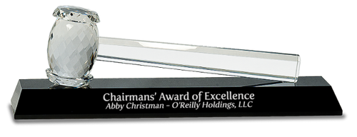 Crystal Gavel on a Black Crystal Base
