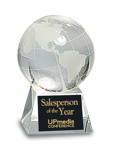 Clear Crystal Globe on a Clear Crystal Base