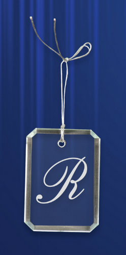 Crystal Rectangle Clipped Corner Ornament