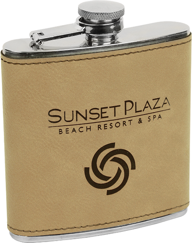 Light Brown Leatherette Flask