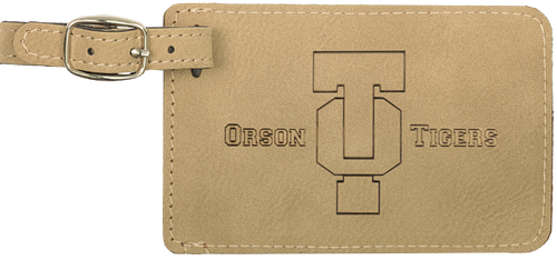 Light Brown Leatherette Luggage Tag