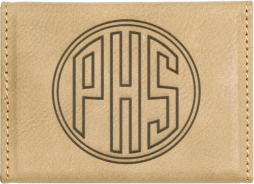 Light Brown Leatherette Hard Business Card Holder