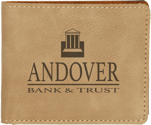 Light Brown Leatherette Bifold Wallet