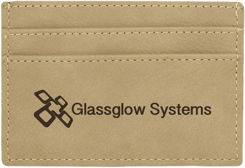 Light Brown Leatherette Money Clip & Card Holder