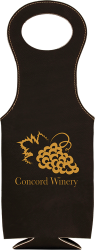 Black Leatherette Wine Bag