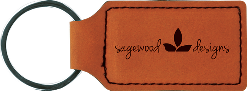 Rawhide Leatherette Rectangle Keychain