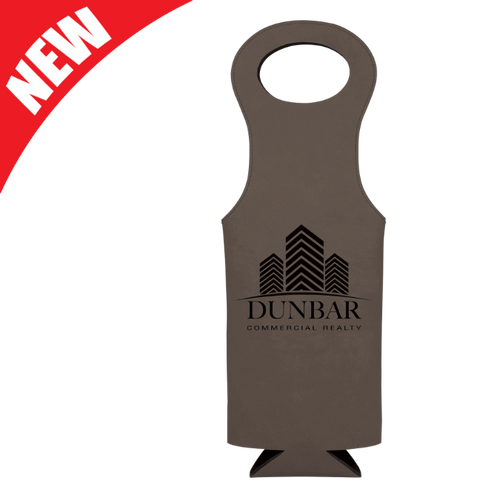 Gray Leatherette Wine Bag
