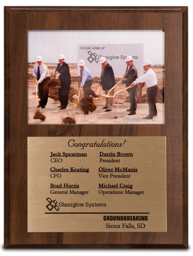 Cherry Finish Plaque with 5 x 7 Slide-In Photo Frame