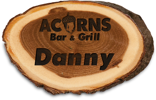 Genuine Wood Old West Log Name Badge