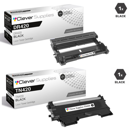 Compatible Brother DR420-TN420 Black Drum and 2 Toner Cartridges Set Compatible Brother DR420-TN420 Black Drum and 2 Toner Cartridges Set