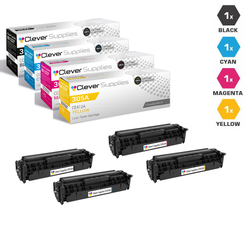 CS Compatible Replacement for HP 305A Premium Quality Toner Cartridge 4 Color Set (CE410A/ CE411A/ CE412A/ CE413A) CS Compatible Replacement for HP 305A Premium Quality Toner Cartridge 4 Color Set (CE410A/ CE411A/ CE412A/ CE413A)