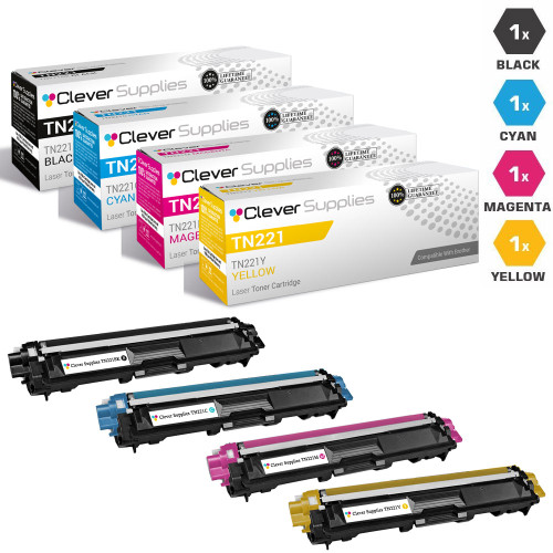 Compatible Brother TN221-TN225 Premium Quality Laser Toner Cartridge High Yield 4 Color Set (TN221BK/ TN225C/ TN225M/ TN225Y) Compatible Brother TN221-TN225 Premium Quality Laser Toner Cartridge High Yield 4 Color Set (TN221BK/ TN225C/ TN225M/ TN225Y)