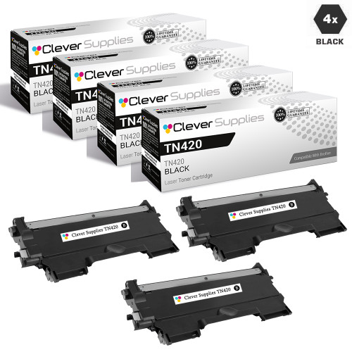 Compatible Brother TN420 Toner Cartridge 4 Black Set Compatible Brother TN420 Toner Cartridge 4 Black Set