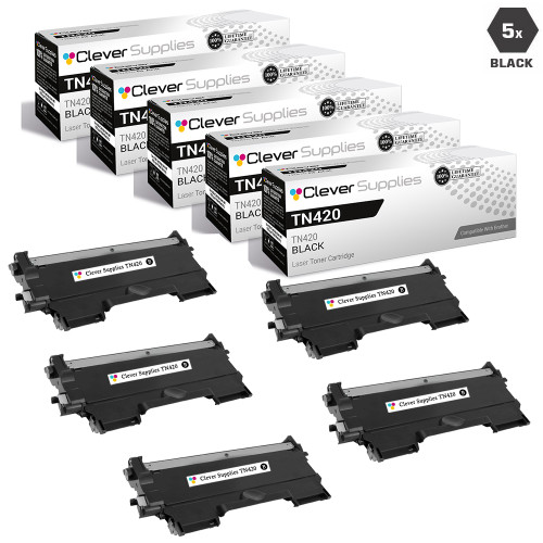 Compatible Brother TN420 Toner Cartridge 5 Black Set Compatible Brother TN420 Toner Cartridge 5 Black Set