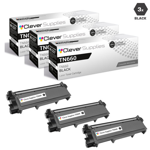 Compatible Brother TN660 Toner Cartridge High Yield Black 3 Pack Compatible Brother TN660 Toner Cartridge High Yield Black 3 Pack