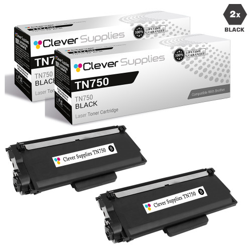 Compatible Brother TN750 Laser Toner Cartridge High Yield Black 2 Pack Compatible Brother TN750 Laser Toner Cartridge High Yield Black 2 Pack