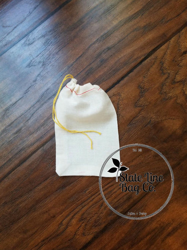 2.75" x 4" Economy Single - Drawstring Cotton Muslin Bag