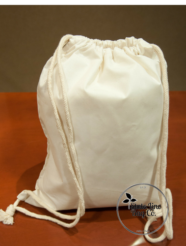 PLAIN Cotton Drawstring Backpacks - 100 Count