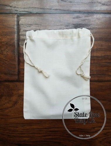 5" x 7" Premium Double - Drawstring Cotton Muslin Bag