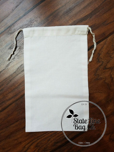 6" x 10" Premium Double - Drawstring Cotton Muslin Bag