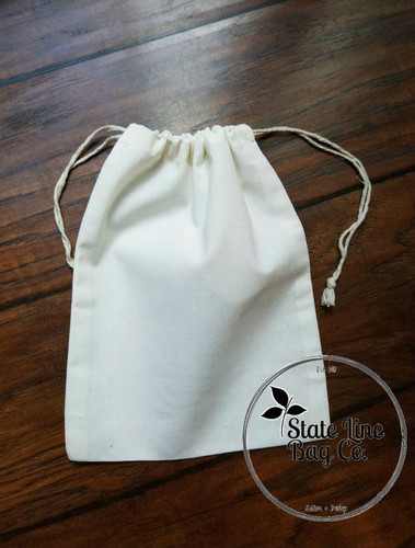 8" x 10" Premium Double - Drawstring Cotton Muslin Bag