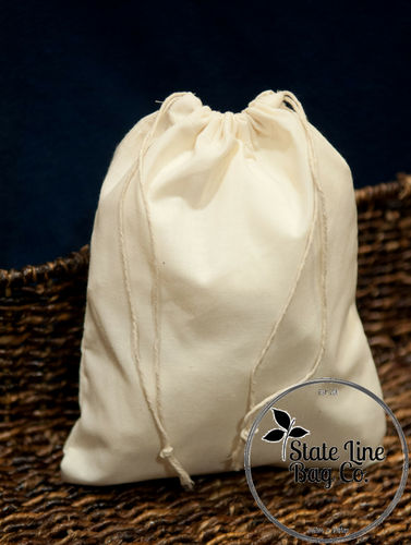 16" x 20" Premium Double-Drawstring Cotton Muslin Bags
