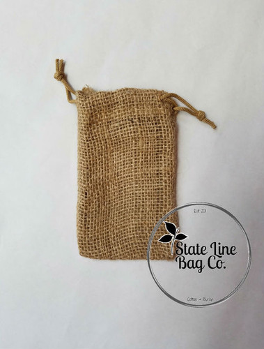 4" x 6" Burlap Bag Double - Drawstring